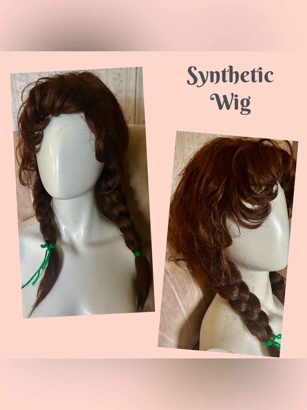 Synthetic Brown Braided Women’s Wig - Unbranded
